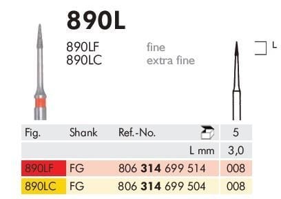 Meisinger 890L Synthetic Diamond Bur — Pack of 5