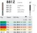Meisinger 881Z Diamond Bur for Zirconia - Pack of 2