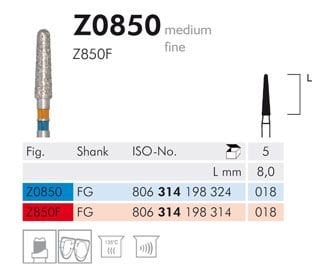 Meisinger Z0850 Diamond Bur for Zirconia — Pack of 2