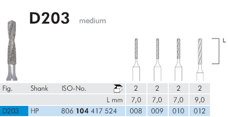 Meisinger D203 Synthetic Diamond Bur - 2 pcs