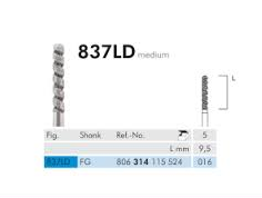 Meisinger 837LD Cylinder Synthetic Diamond Bur — Pack of 5