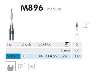 Meisinger M896 Synthetic Diamond Bur - 5 pcs