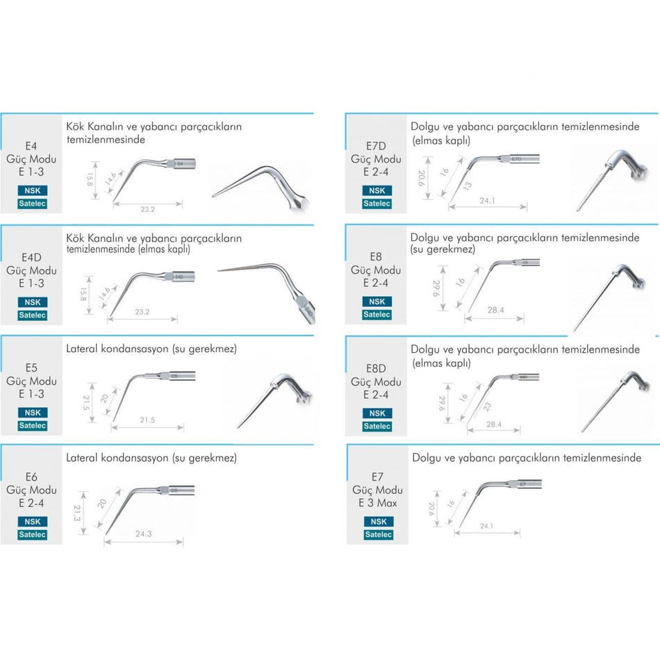 NSK Electric Scaler Tips Endodontics EMS & Satelec Compatible