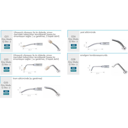 NSK Electric Scaler Tips Prosthetic Satelec & EMS Compatible