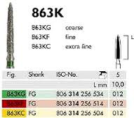 Meisinger 863K Synthetic Diamond Bur — Pack of 5 — Flame Tip