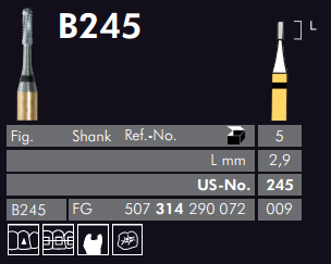 Meisinger Black Cobra B245 Carbide Bur — Pack of 5