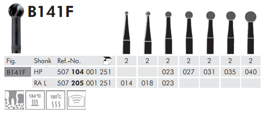 Meisinger Black Cobra Surgical Bur B141F — Pack of 2