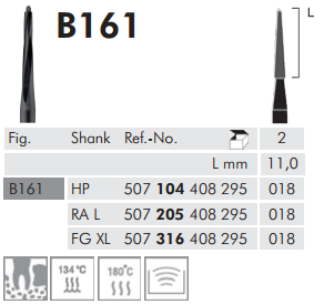 Meisinger Black Cobra Surgical Bur B161 — Pack of 2
