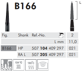 Meisinger Black Cobra B166 Surgical Bur — Pack of 2