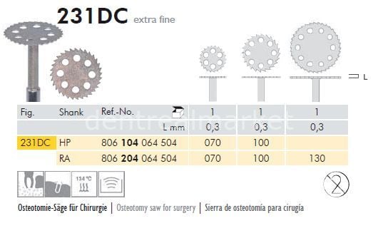 Meisinger Surgical Diamond Saw Bur 231DC