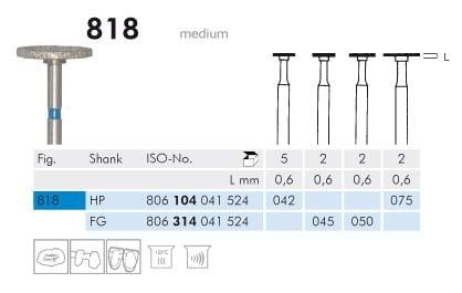 Meisinger 818 Synthetic Diamond Bur - Pack of 2 - Wheel