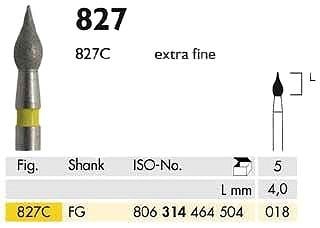 Meisinger 827 Synthetic Diamond Bur Pack of 5