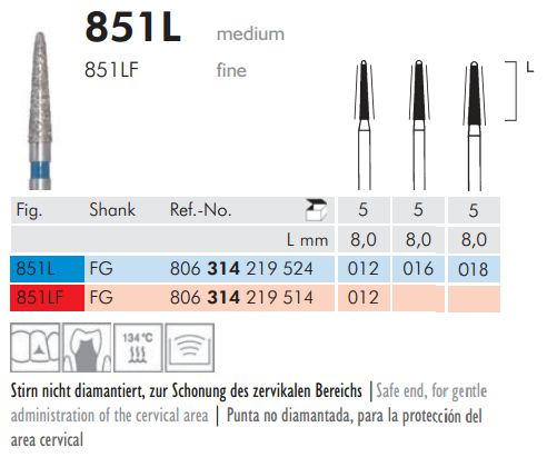 Meisinger 851L Synthetic Diamond Bur Pack of 2