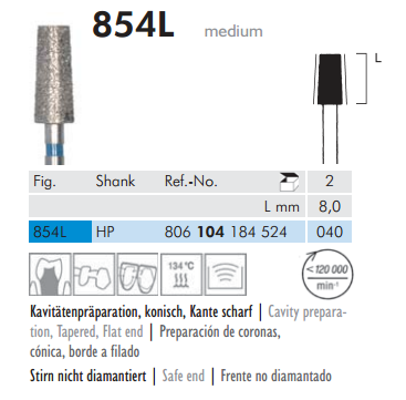 Meisinger 854L Synthetic Diamond Bur — Pack of 2