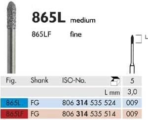 Meisinger 865L Synthetic Diamond Bur — Pack of 5