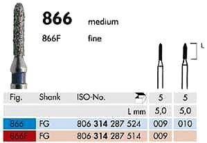 Meisinger 866 Synthetic Diamond Bur — Pack of 5