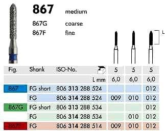 Meisinger 867 Synthetic Diamond Bur — Pack of 5