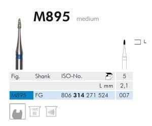 Meisinger 895 Synthetic Diamond Bur — Pack of 5