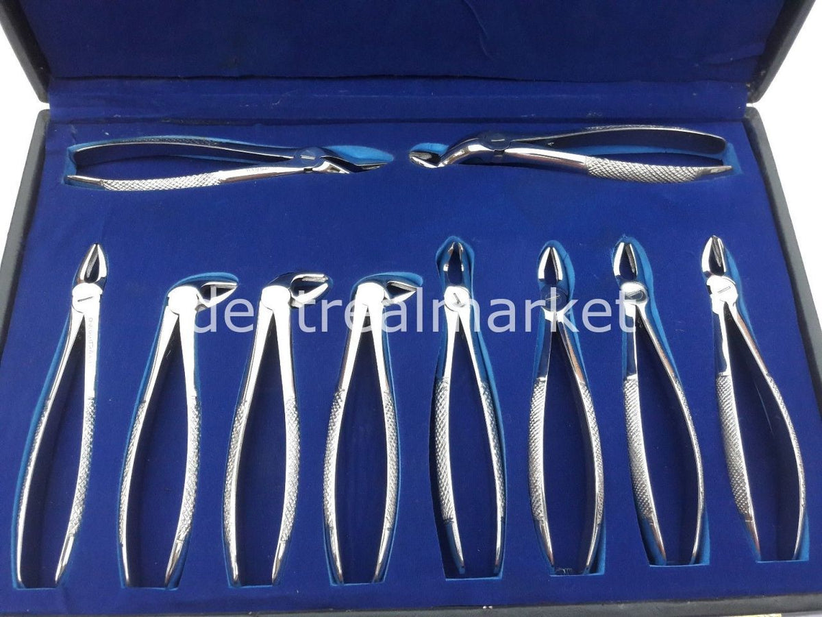 Ocean Adult Extraction Forceps Set — 10 Pieces