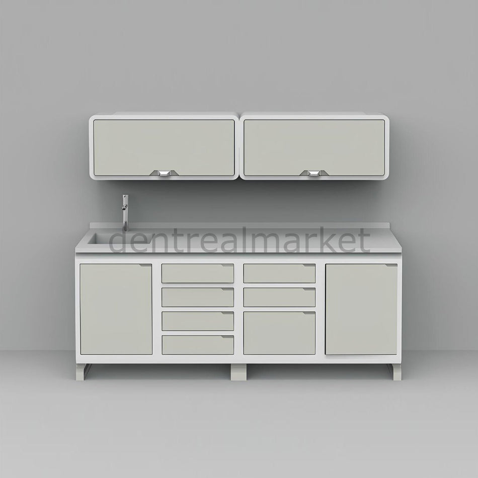 Grup Dental Wall-Mount Mobile Cabinet Clinic Workbench - Glass Top SFS-SFW