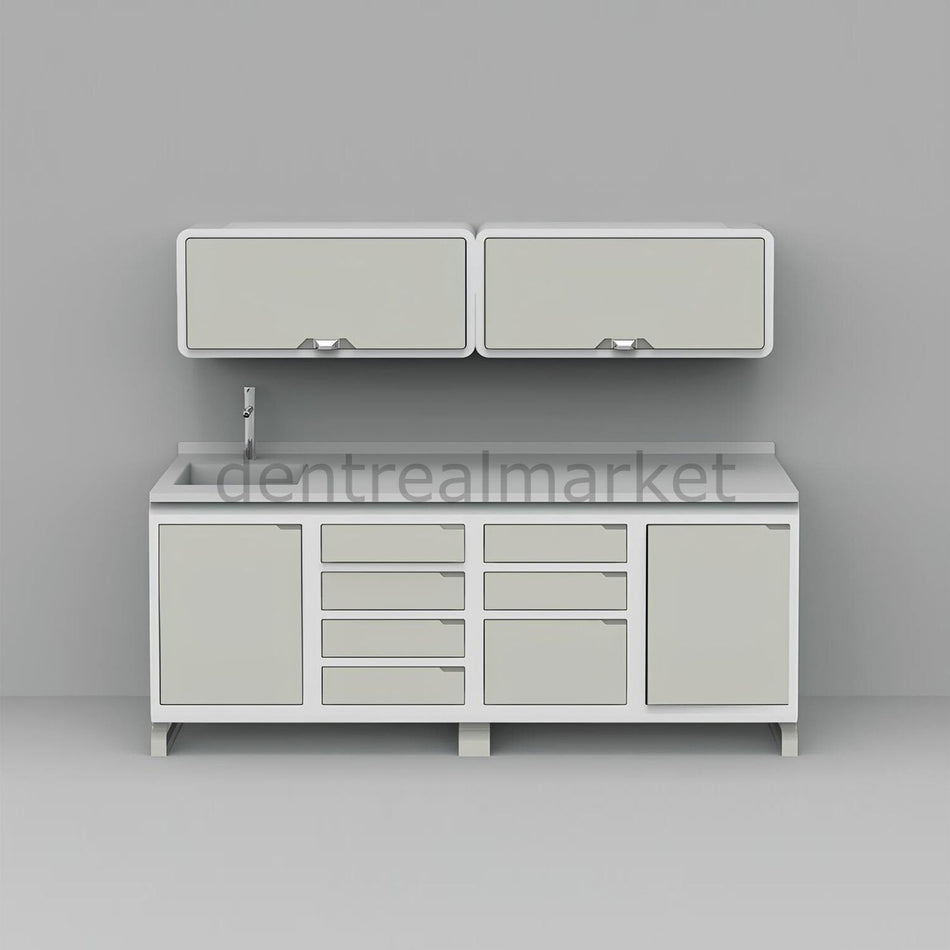 Grup Dental Wall-Mount Mobile Cabinet Clinic Workbench - Corian Top SFS-SFW