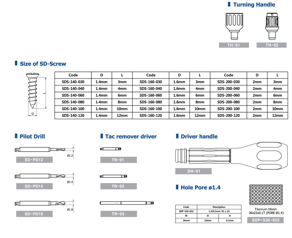 Surgident Sd-Screw Bone Fixation Screw Set
