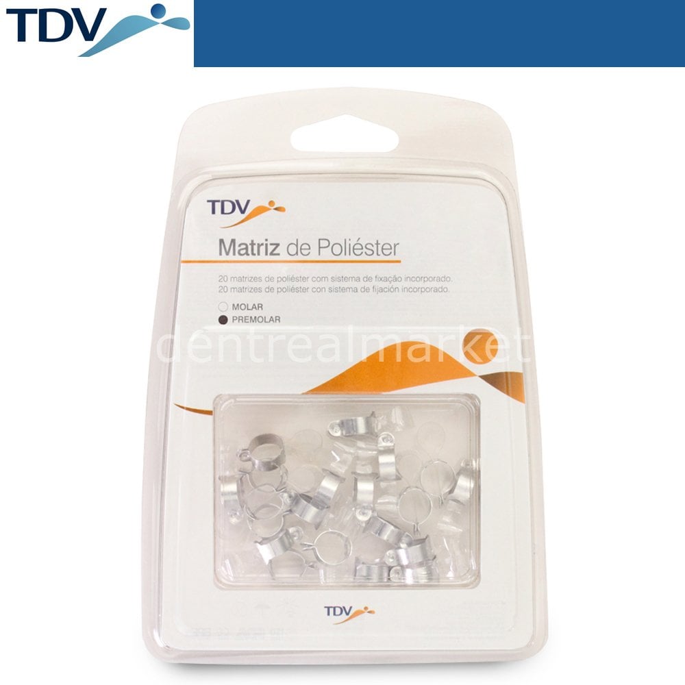 TDV Dental Contoured Transparent Matrix Band with Transparent Clip - Pack of 20