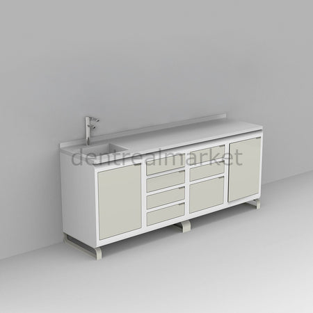 Grup Dental Safir Series Clinic Bench – Glass Worktop SFS