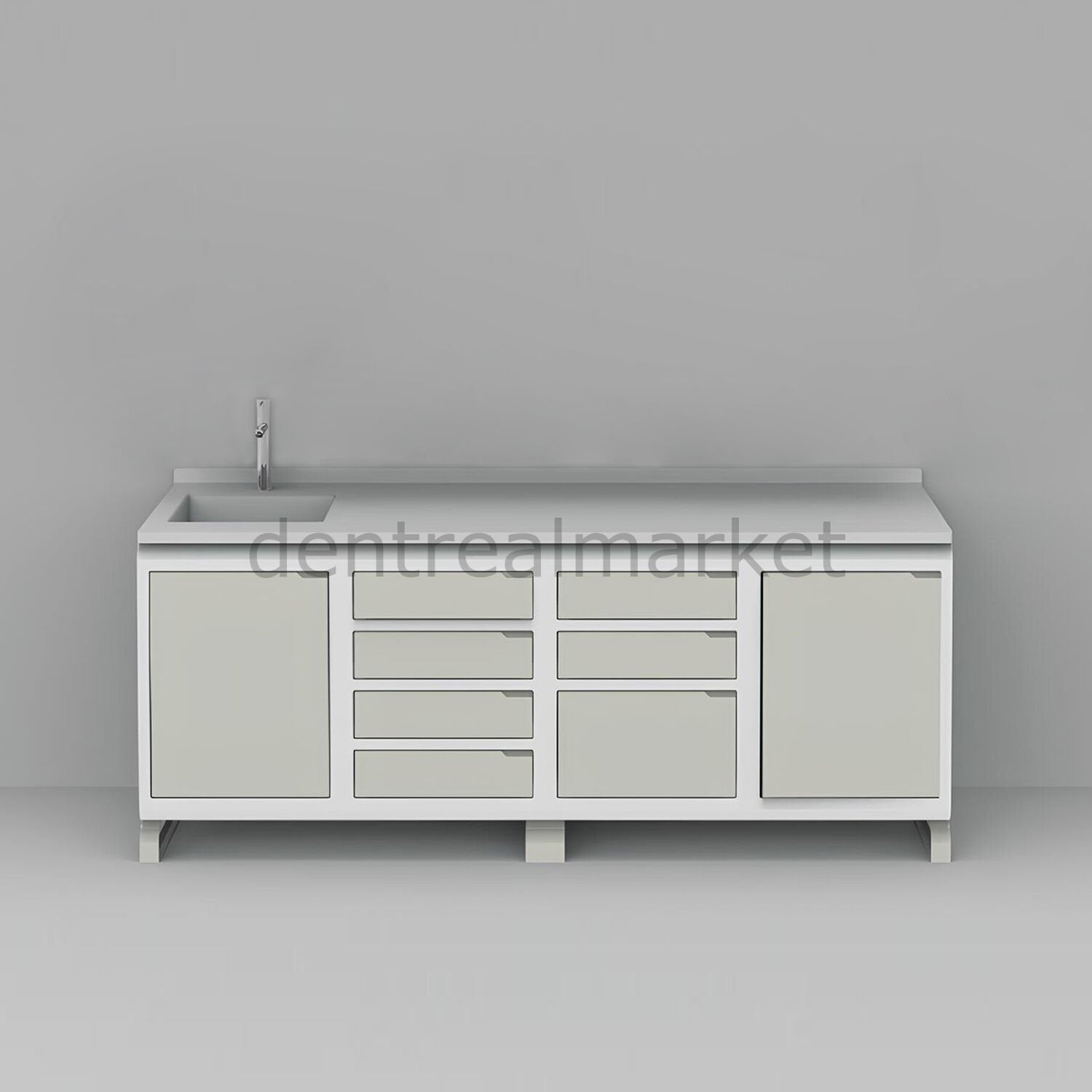 Grup Dental Safir Series Clinic Bench – Glass Worktop SFS