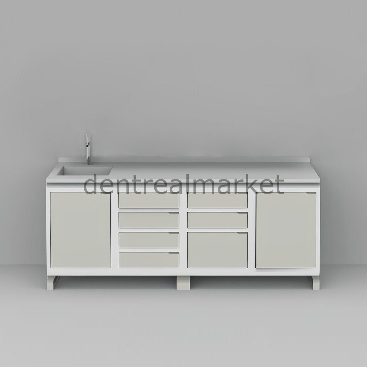 Grup Dental Sapphire Series Clinic Counter — Corian Top SFS