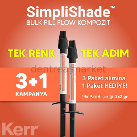 Kerr SimpliShade Bulk Fill Flow Composite 2*2g - One Shade 3+1 Promotion