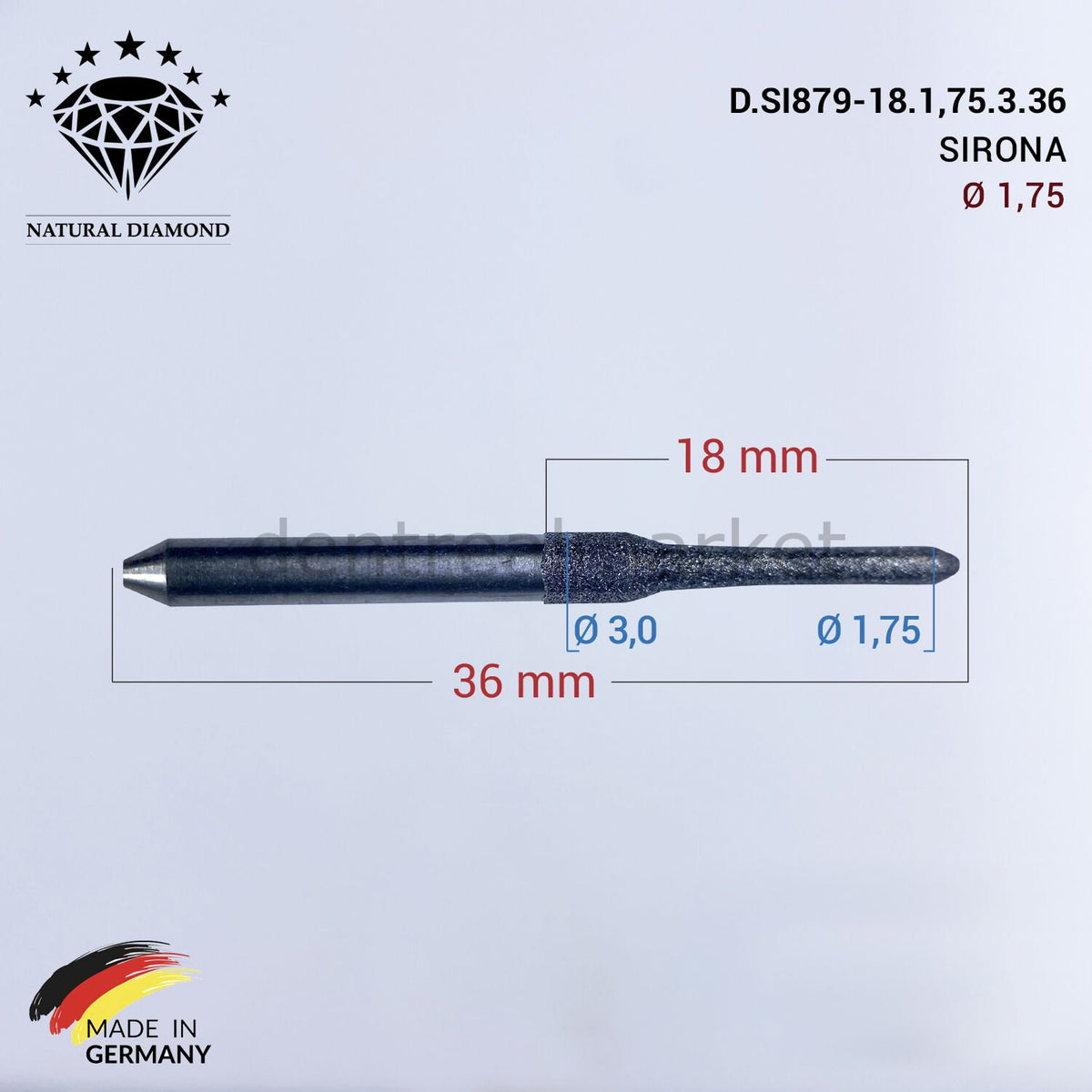 Frank Dental Sirona Diamond CAD/CAM Drill 1.75 mm