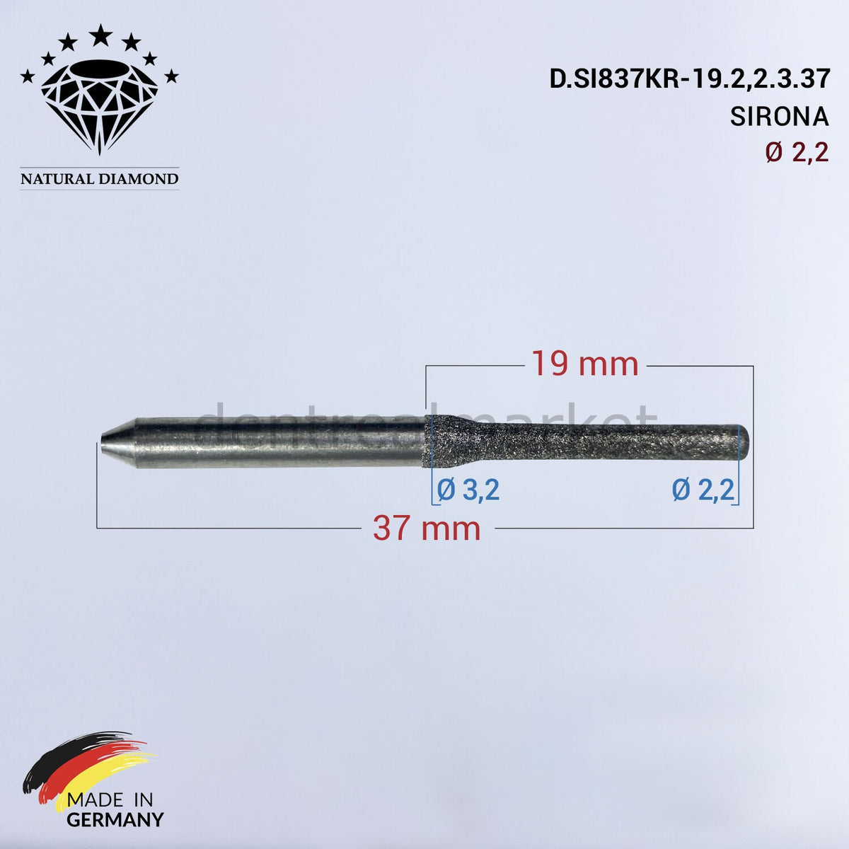Frank Dental Sirona Diamond CAD/CAM Drill 2.0 mm