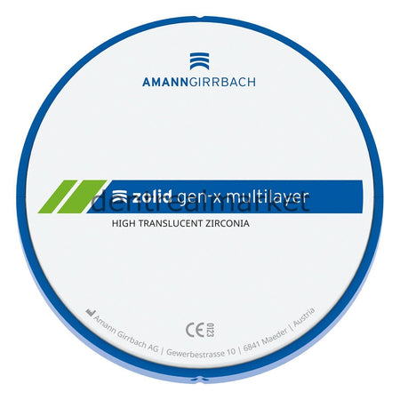 Amanngirrbach Zolid Gen-X Multilayer Zirconia Disk 98 x 18 mm