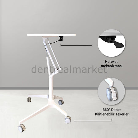 DRM Dental Mobile Height-Adjustable Trolley Cart