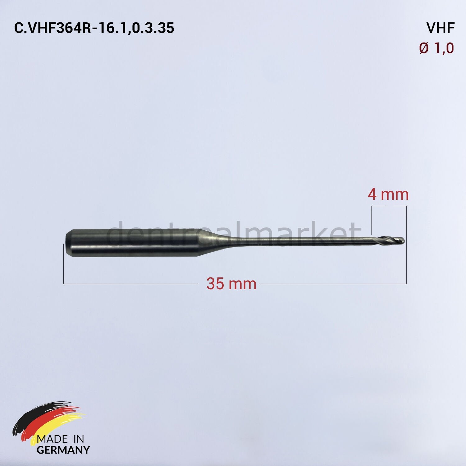 Frank Dental VHF CAD/CAM Bur 1.0 mm