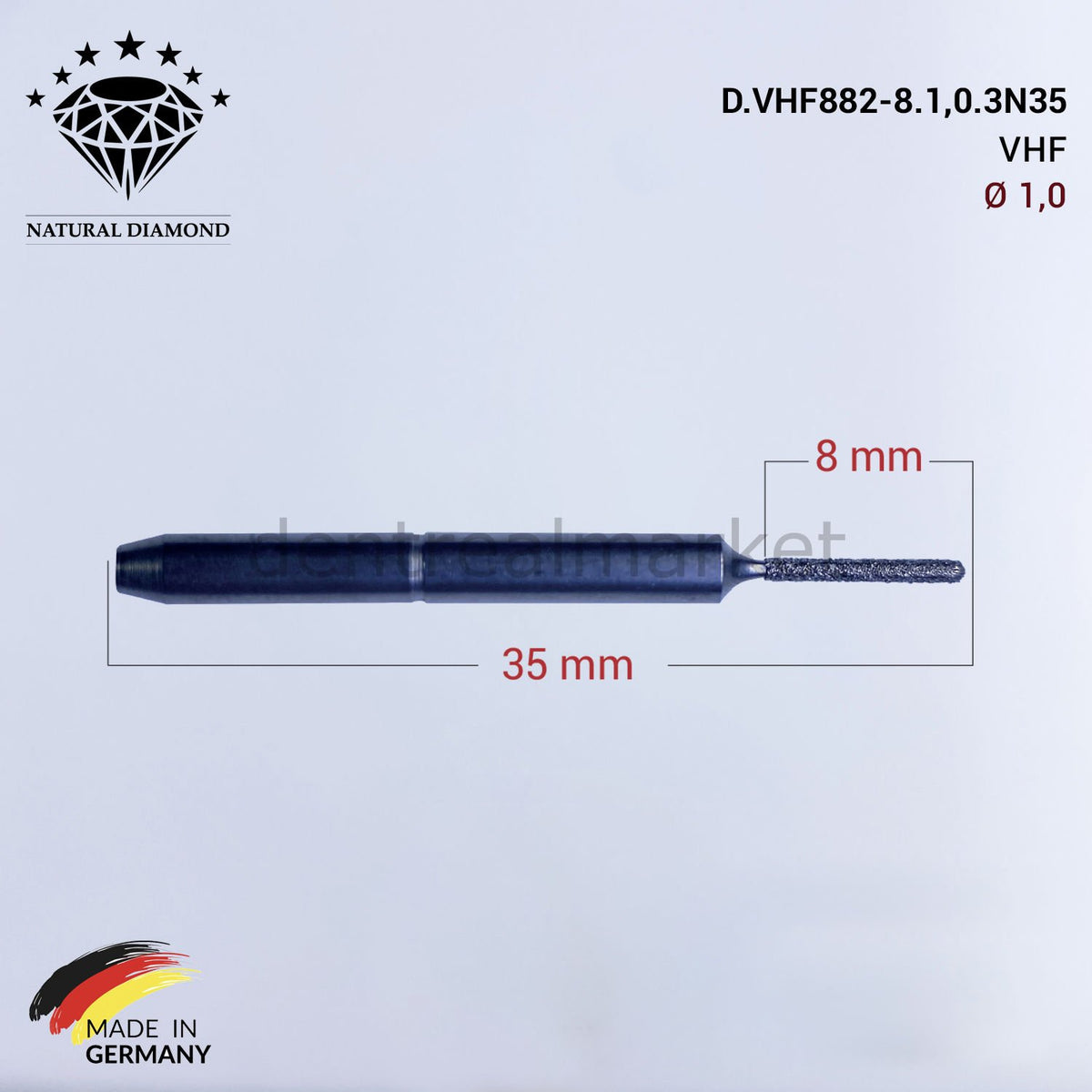 Frank Dental vhf Diamond CAD/CAM Drill 1.0 mm