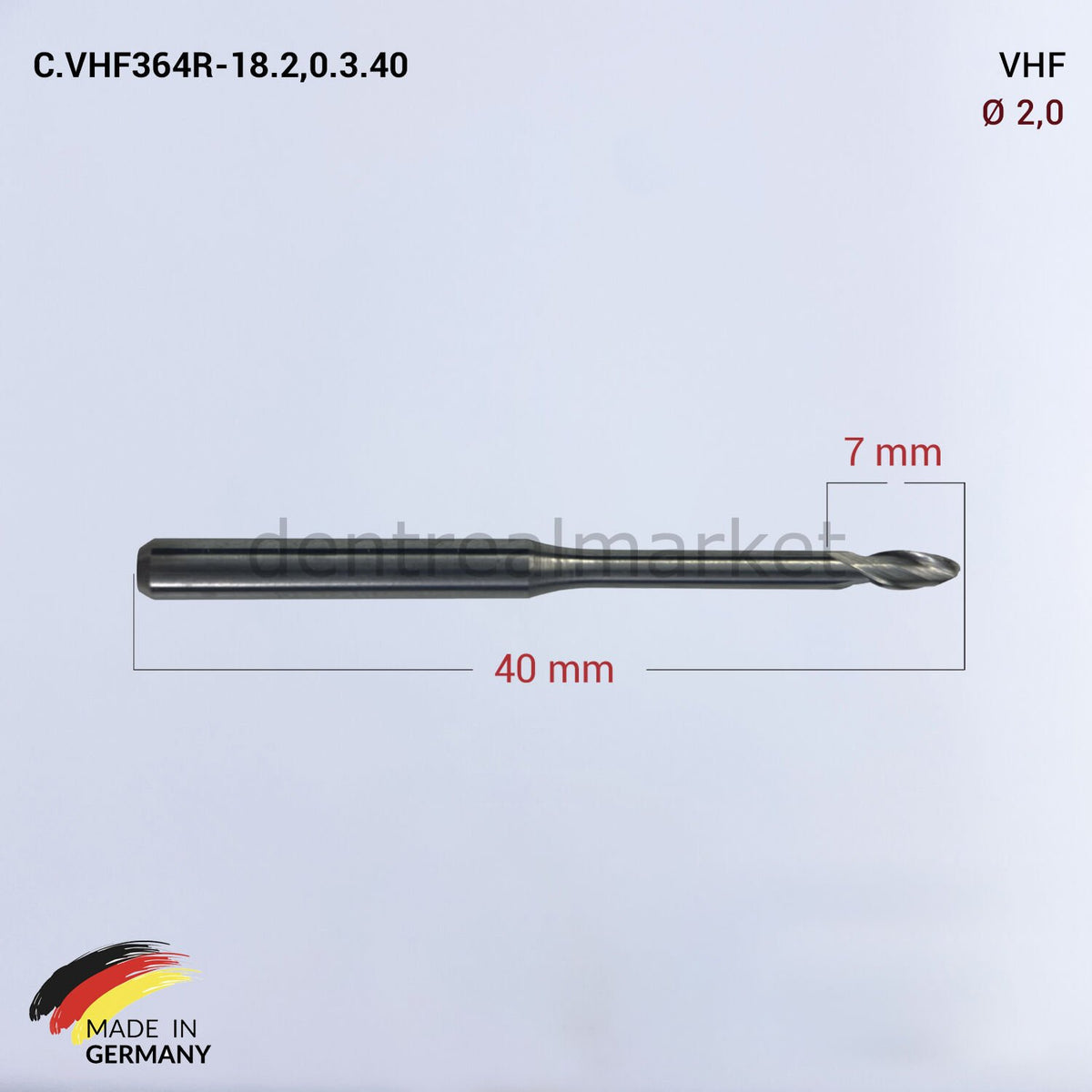 Frank Dental VHF CAD/CAM Bur 2.0 mm