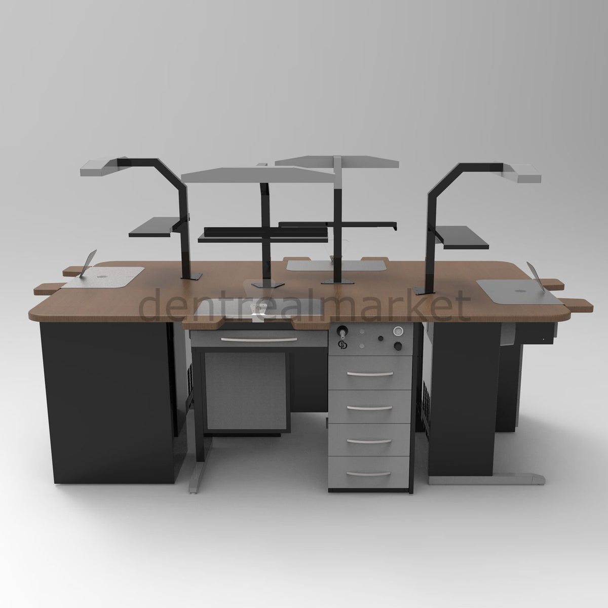 Grup Dental Four-Person Technician Bench - Quad Vacuum GPW04