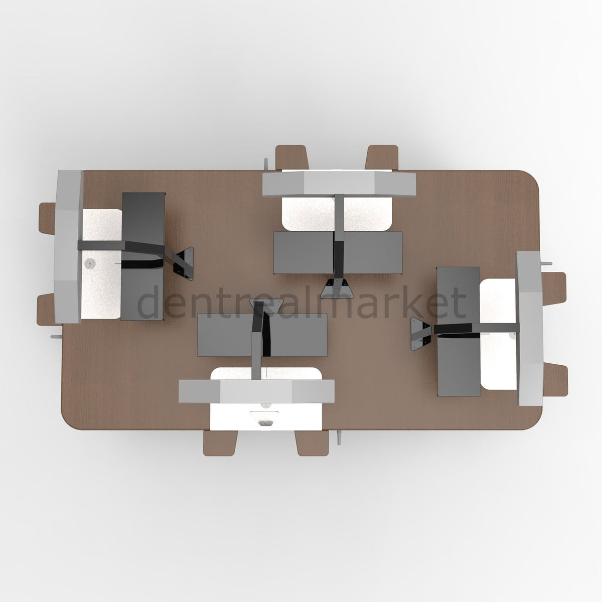 Grup Dental Four-Person Technician Bench - Quad Vacuum GPW04