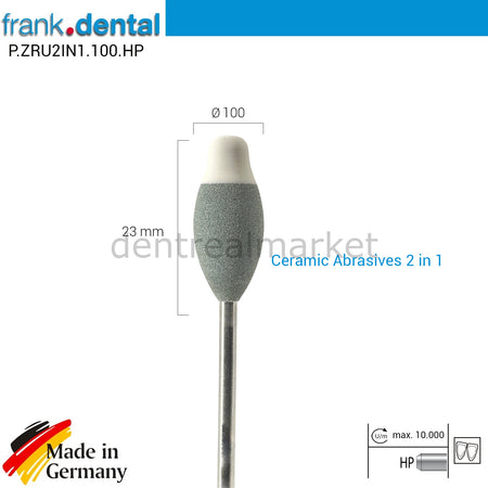 DentrealStore - Frank Dental Ceramic Abrasive Trimmer for Zirconium 2in1 - Green State Zirconia
